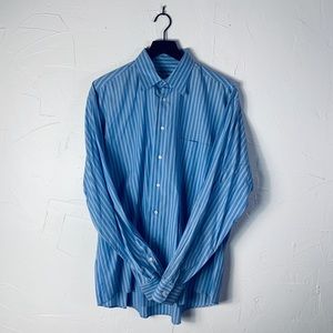 Giorgio Armani Blue Stripe Mens Dress Shirt, 34